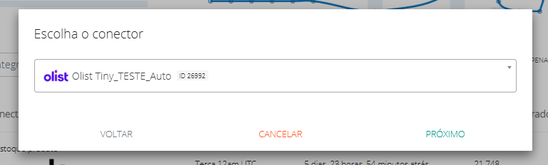 Seleção do conector na Kondado