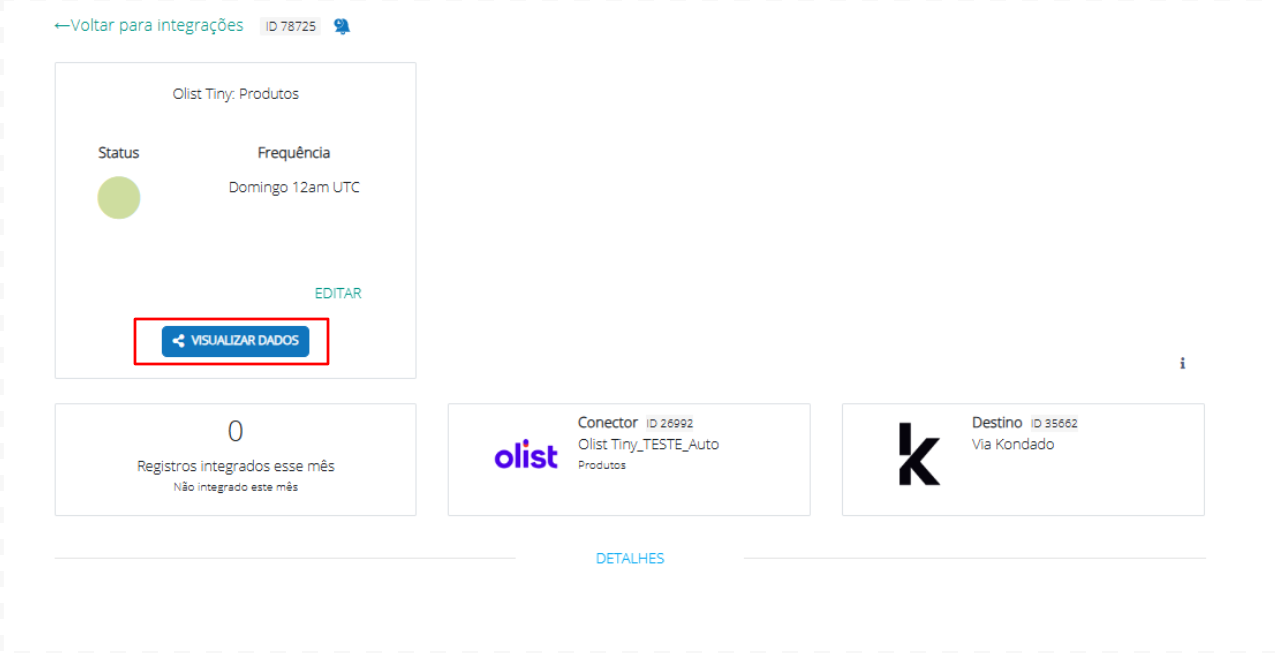 Botão Visualizar dados na Kondado